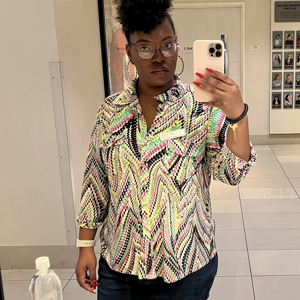 Multicolor Geometric Women's Top